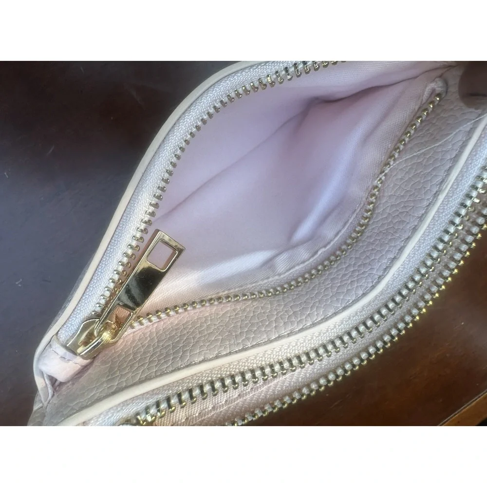 Light Pink & Gold Clutch by A New Day W/ Card Pockets & Wrist Strap 7
